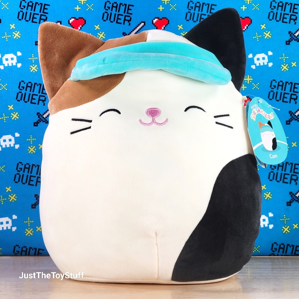 Squishmallow Cam the Cat 11" w/ Sun Visor UltraSoft Stuffed Animal Toy Plush NWT